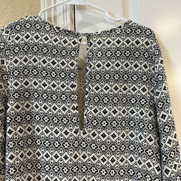 Roxy medium black and white geo print long sleeve dress - Picture 4 of 11